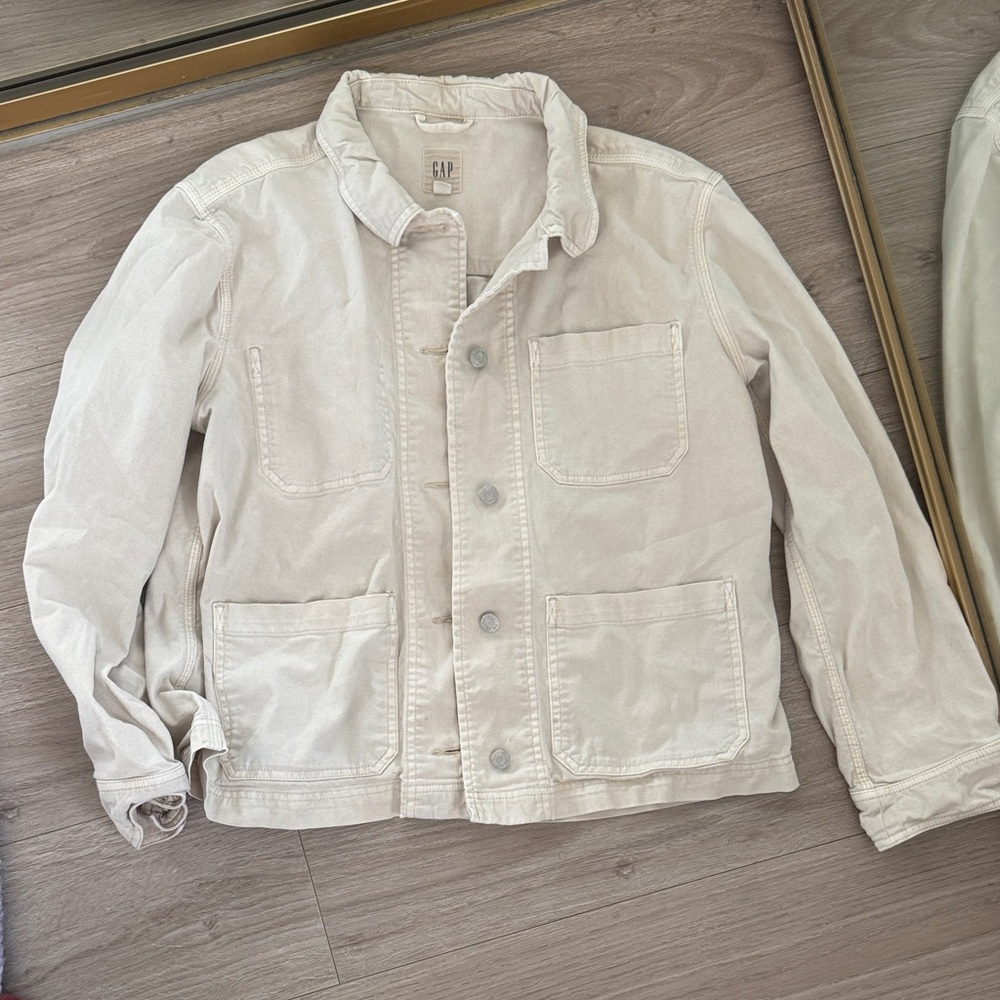 GAP ecru chore coat